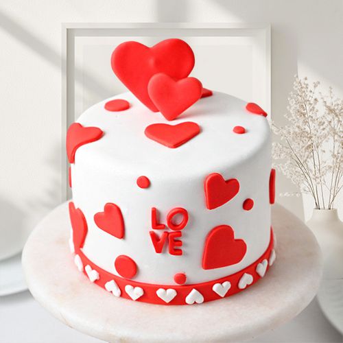 Charming Red Heart Cake