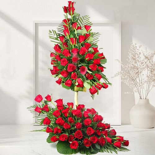 Stunning 100 Roses Floral Display