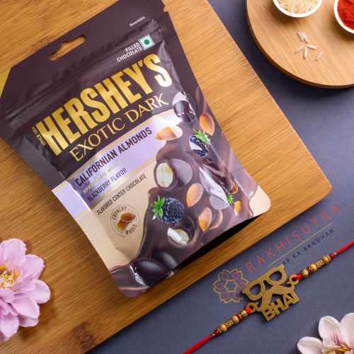 Stylish Bhai Rakhi N Hersheys Dark Chocolate Combo