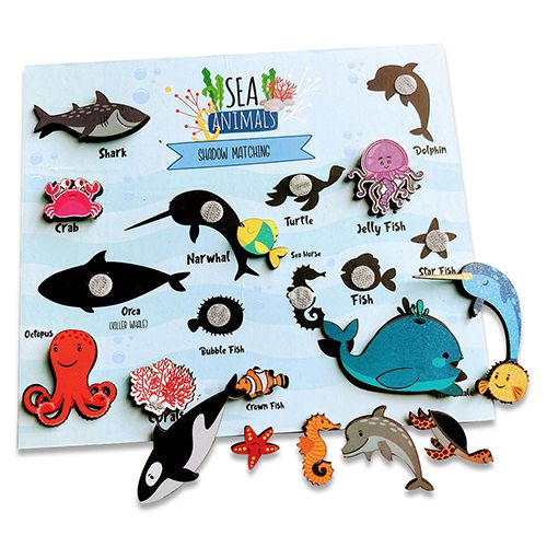 Sea Creatures Shadow Match Game